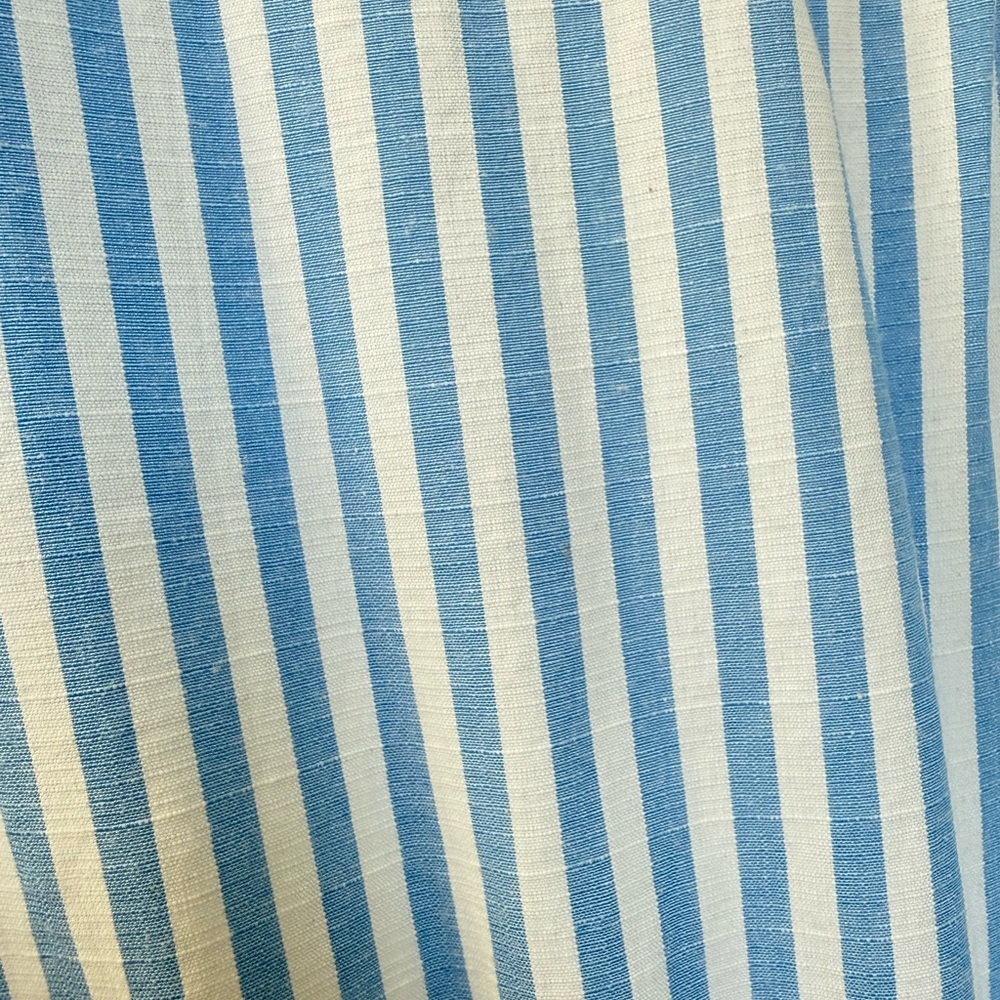 SHEIN Breezaya Striped Print Notched Neck A-Line Dress Blue White 4 - Picture 9 of 12